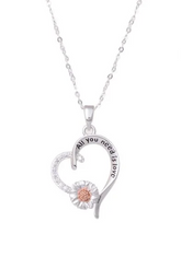 Equilibrium All You Need Is Love Sentiment Heart Necklace